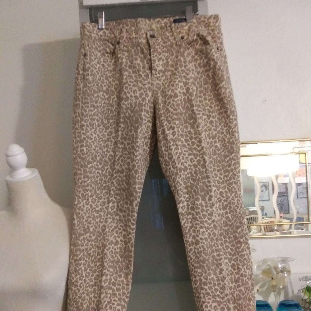 Tan animal print pant